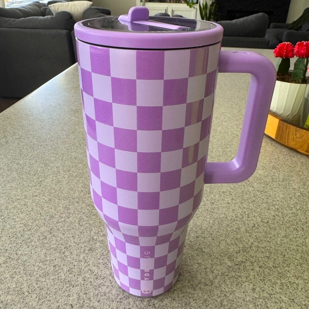 HydroJug 40oz Lavender Checkered Traveler